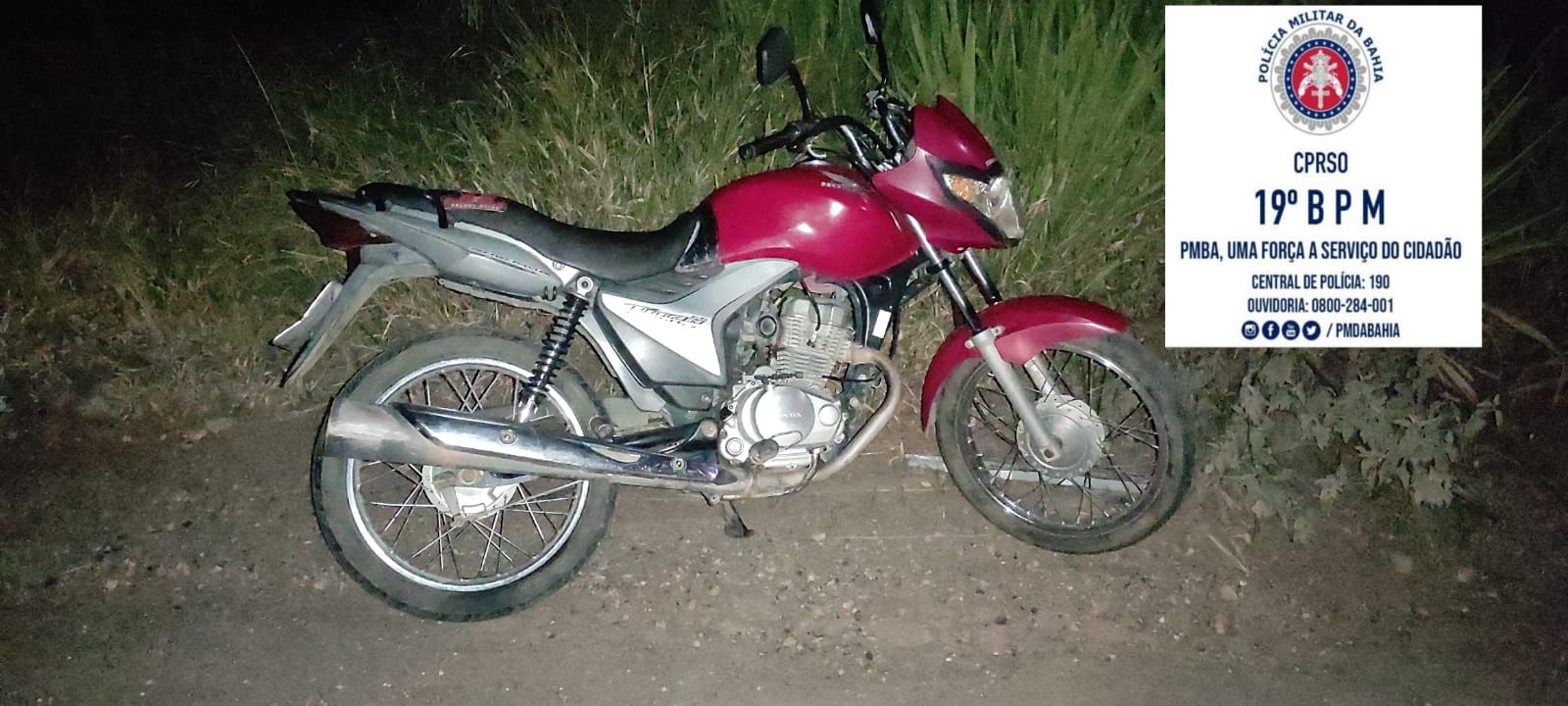 Polícia Militar encontra moto furtada no anel viário de Jequié