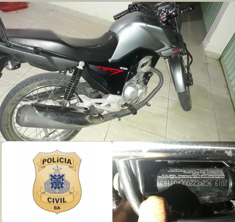 Polícia Civil de Maracás recupera moto que foi roubada em São Paulo