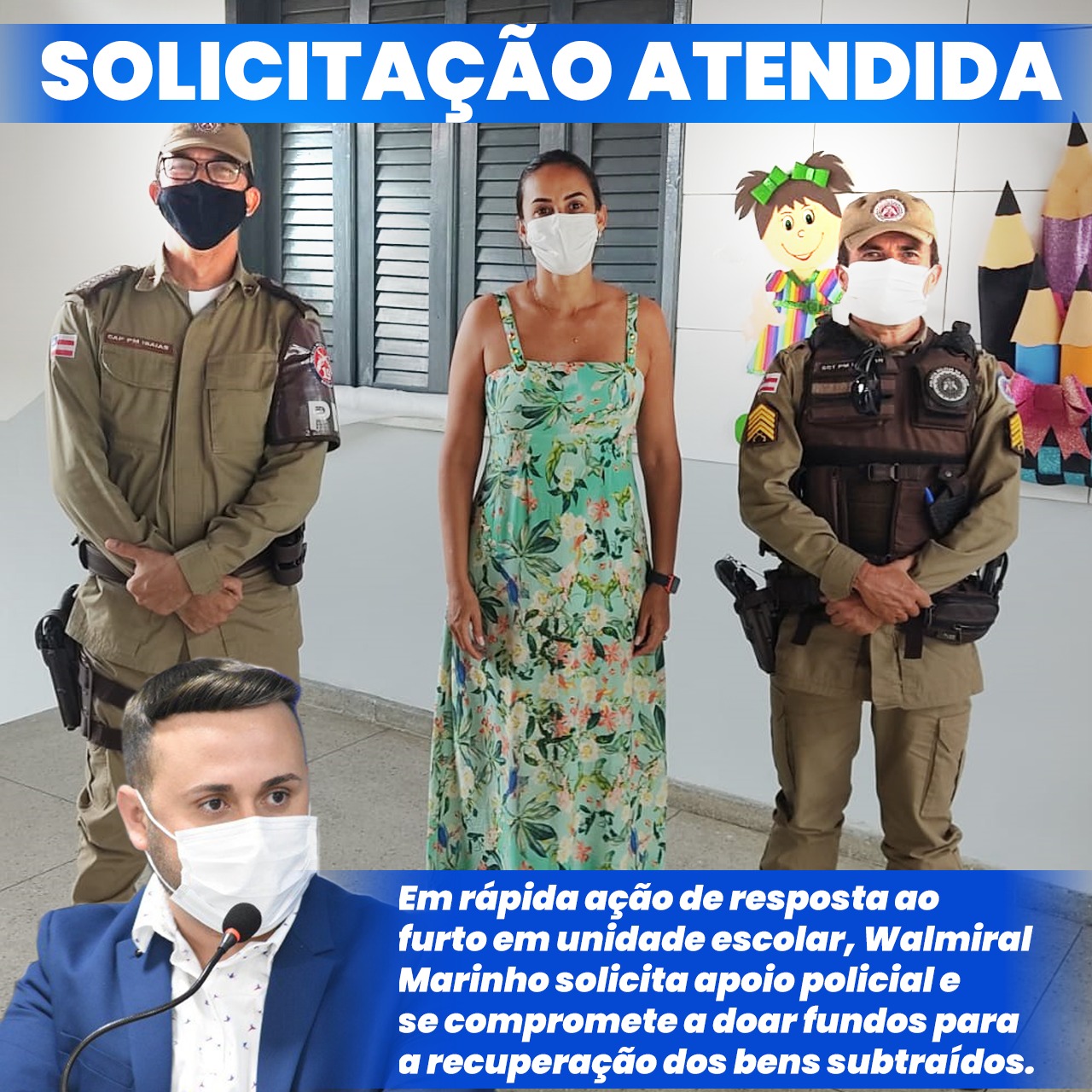 Vereador oferece recompensa de mil reais para quem der informações sobre furto na escola Vilma Sarmento Vereador oferece recompensa de mil reais para quem der informações sobre furto na escola Vilma Sarmento